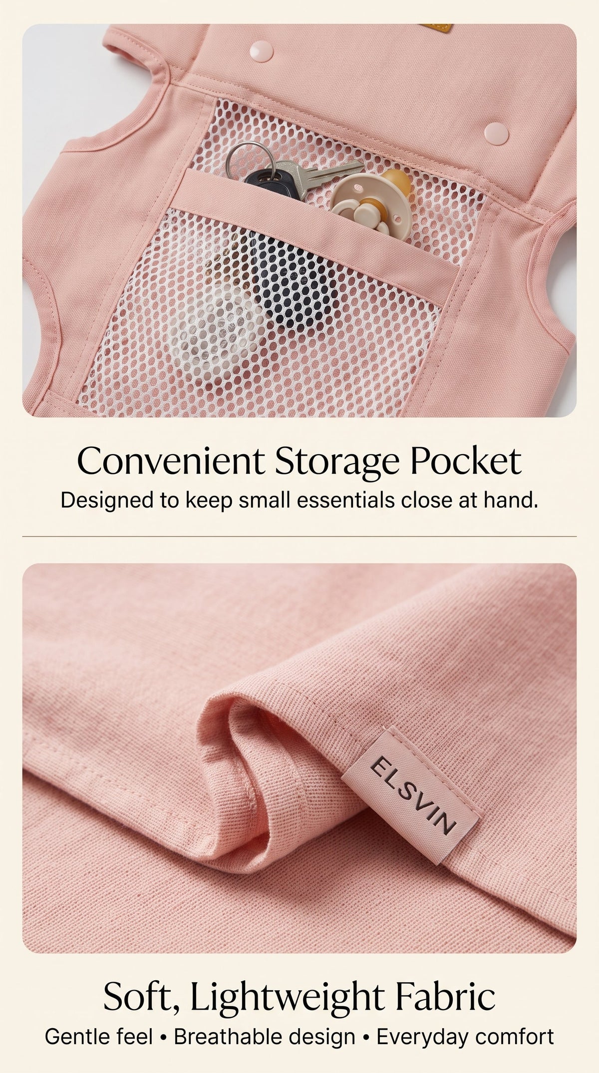 ELSVIN 3-in-1 Baby Carrier with Hip Seat – Cherry Pink – additional view
