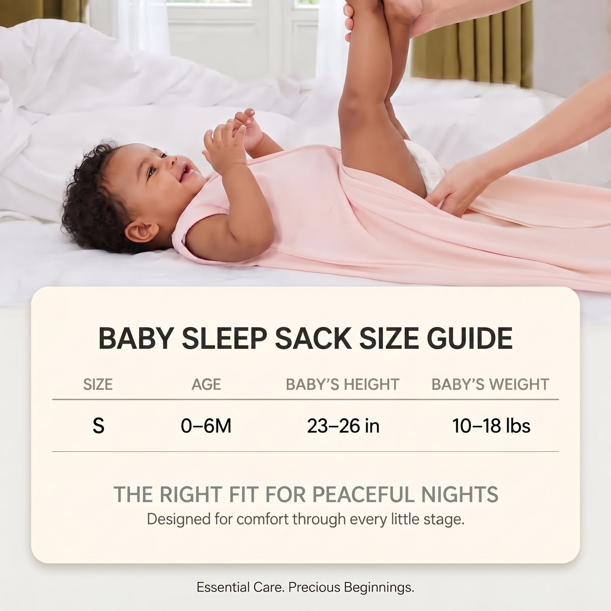 ELSVIN Cotton Baby Sleep Sacks – 3 Pack, 0–6 Months, 0.5 TOG – detail 7