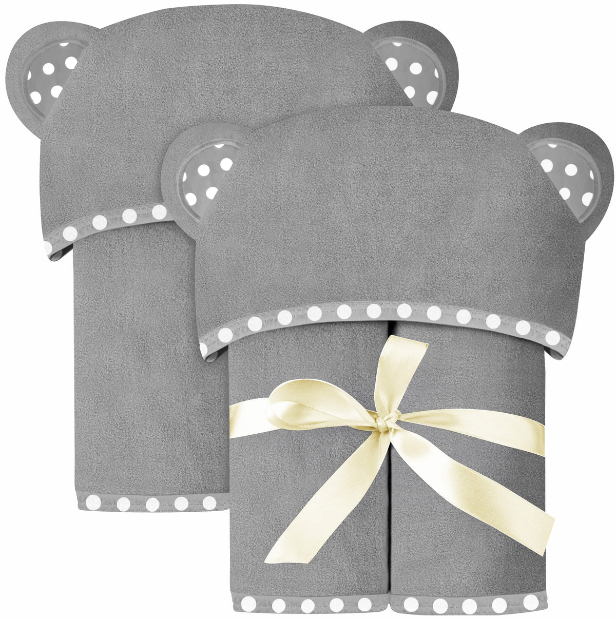 Grey | Grey hooded baby towel set