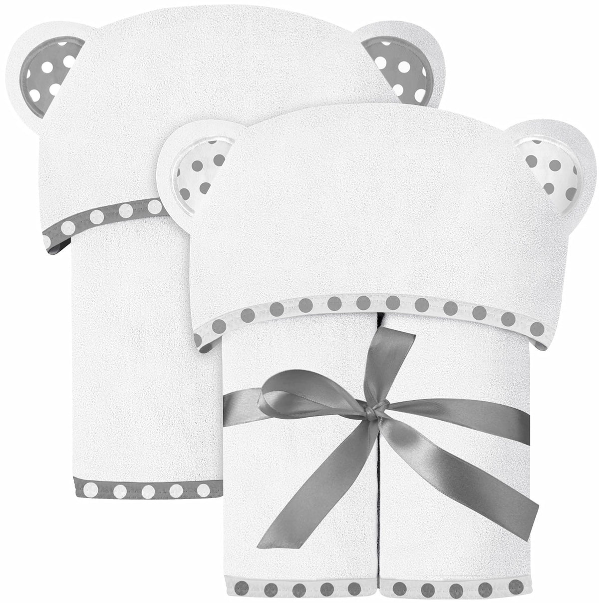 White | White hooded baby towel set