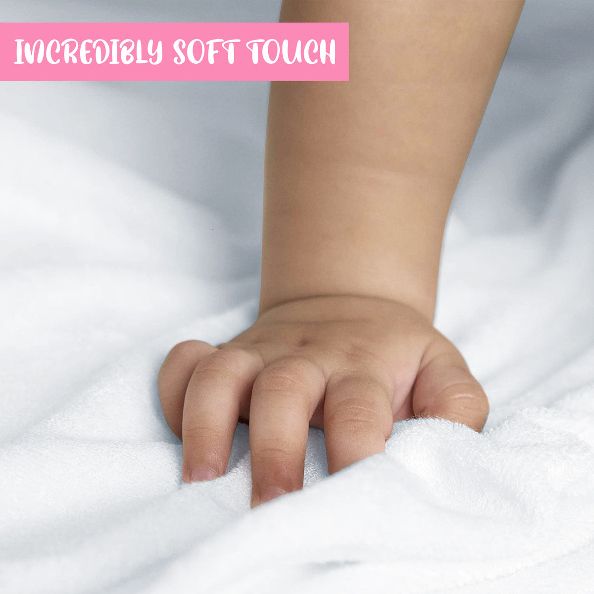 White and Pink | White and pink hooded baby towel set