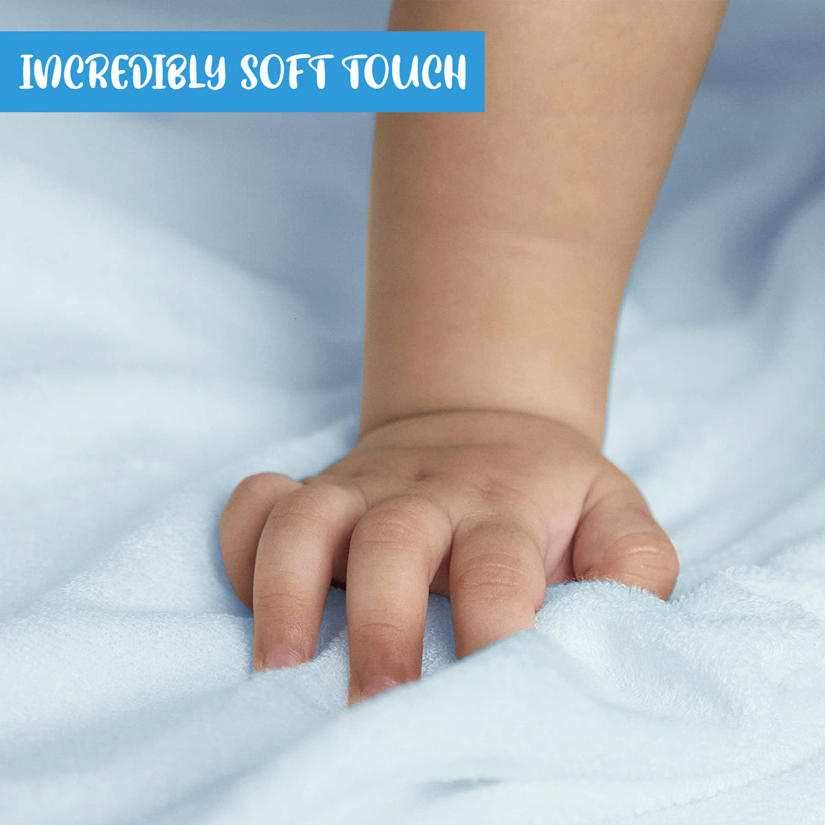 Blue and Grey | Blue and grey hooded baby towel set