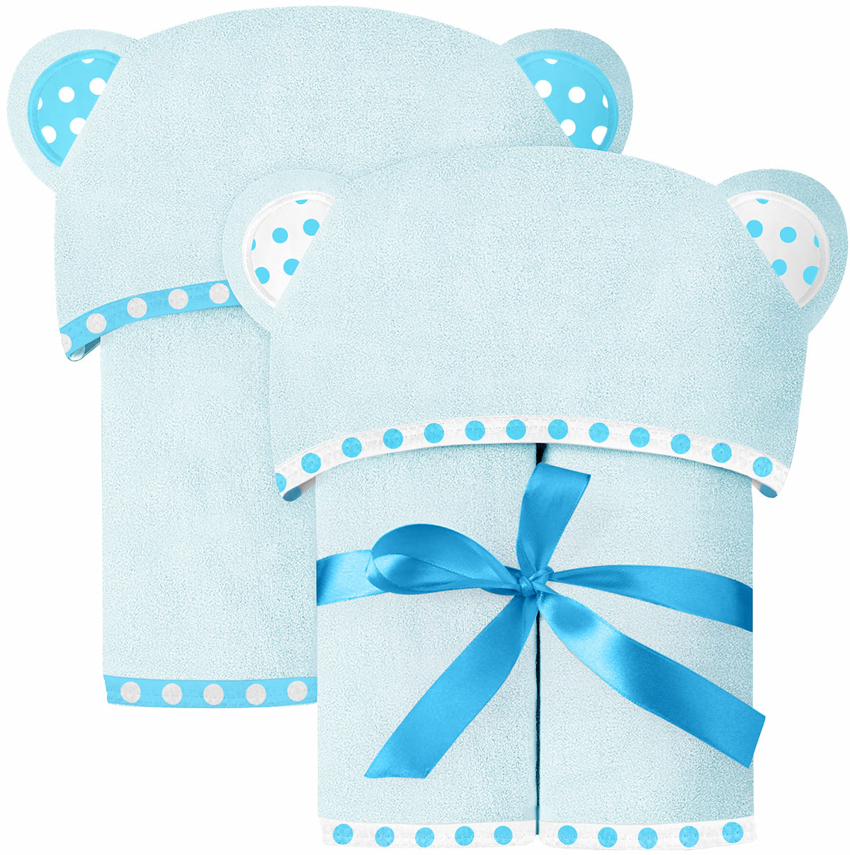 Blue | Blue hooded baby towel set
