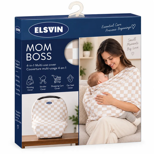 ELSVIN Multi-Use Nursing Cover and Baby Car Seat Canopy
