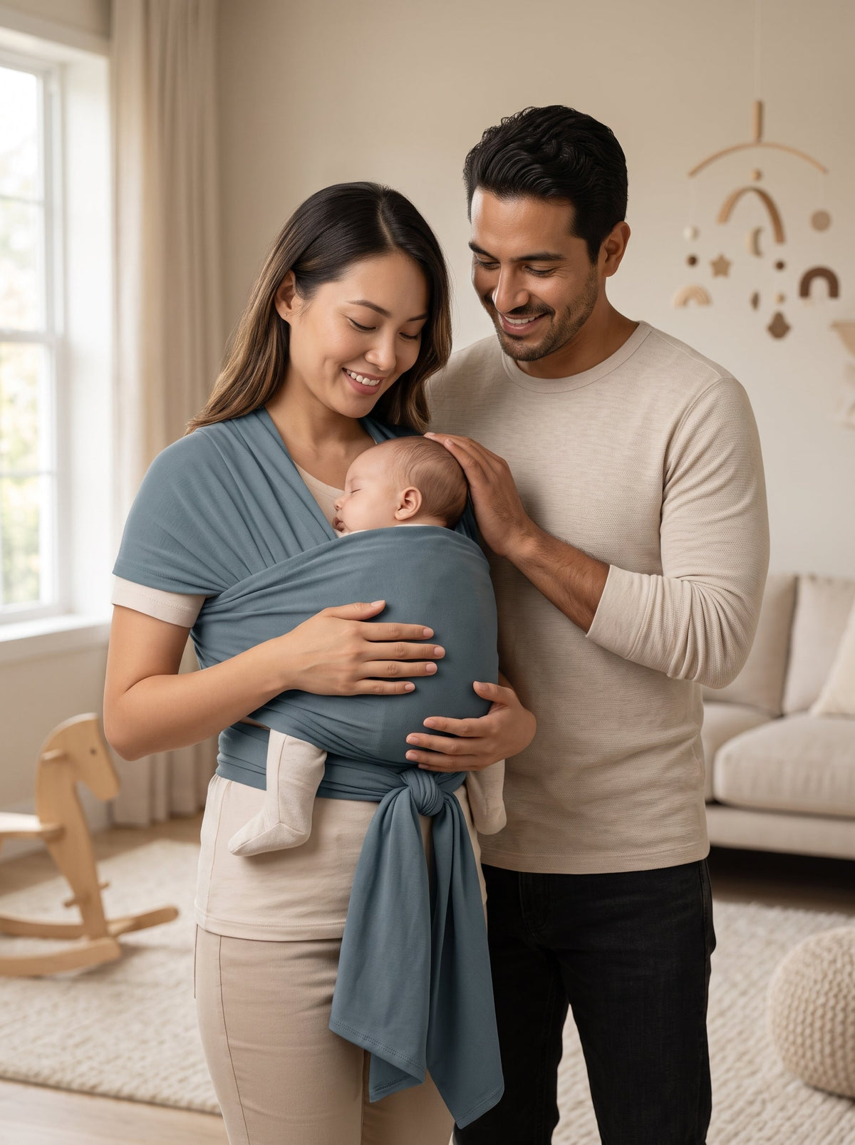 ELSVIN Adjustable Baby Wrap Carrier and Sling – Dark Grey – additional view