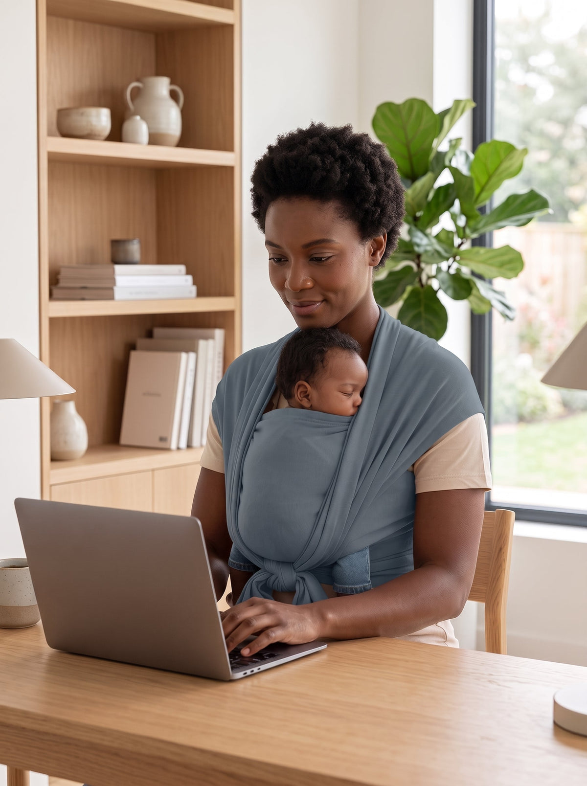 ELSVIN Adjustable Baby Wrap Carrier and Sling – Dark Grey – additional view