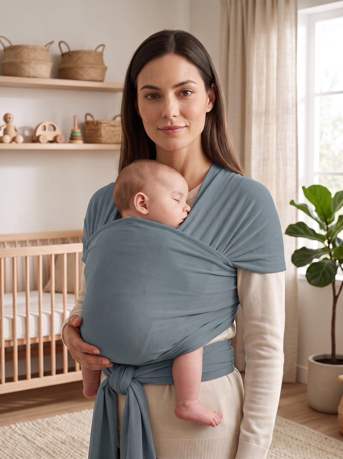 ELSVIN Adjustable Baby Wrap Carrier and Sling – Dark Grey