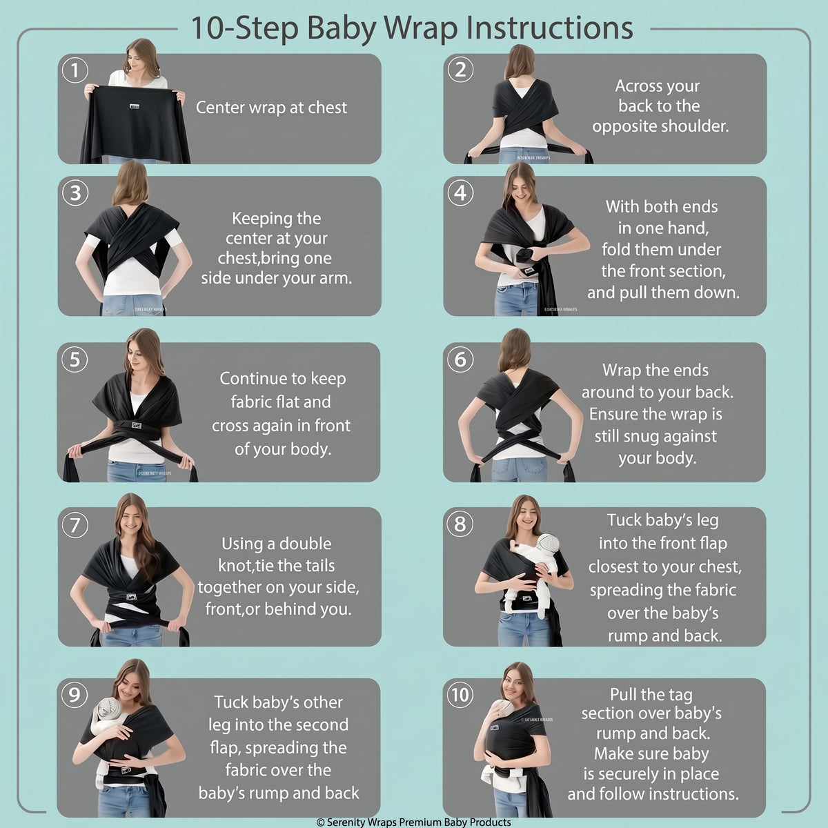 ELSVIN Soft Breathable Baby Wrap Carrier – Black – additional view