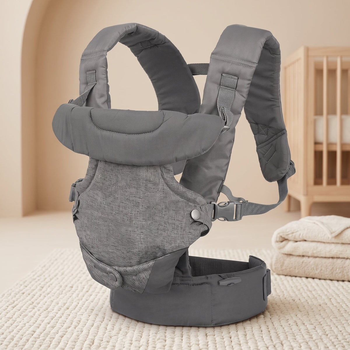 ELSVIN Flip 4-in-1 Ergonomic Baby Carrier – Gray