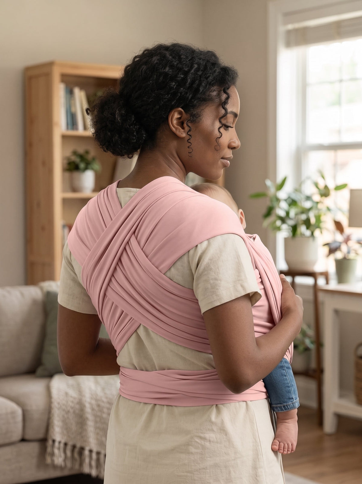 ELSVIN Adjustable Baby Wrap Carrier and Sling – Pink – additional view