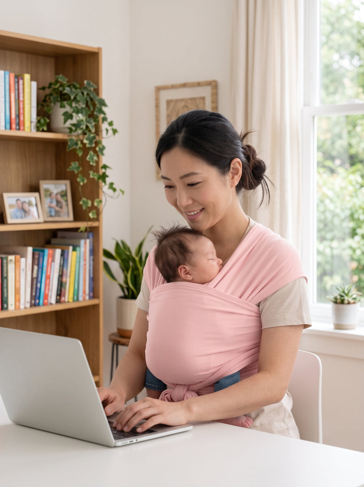 ELSVIN Adjustable Baby Wrap Carrier and Sling – Pink – additional view