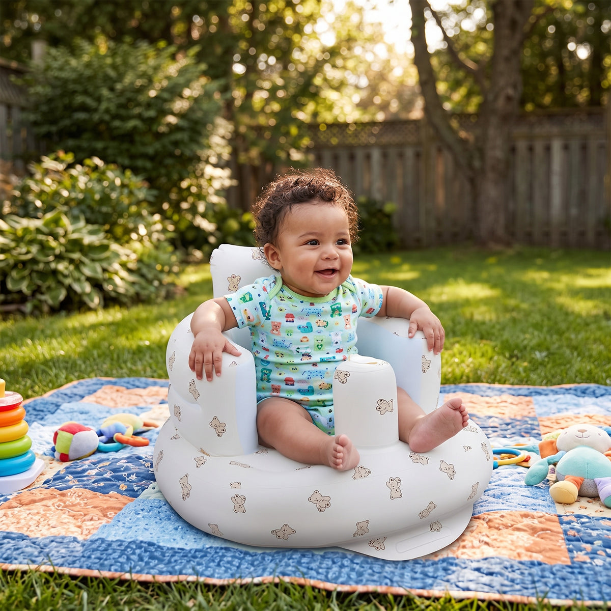 ELSVIN Inflatable Baby Seat with Built-In Air Pump – Bear – detail 4