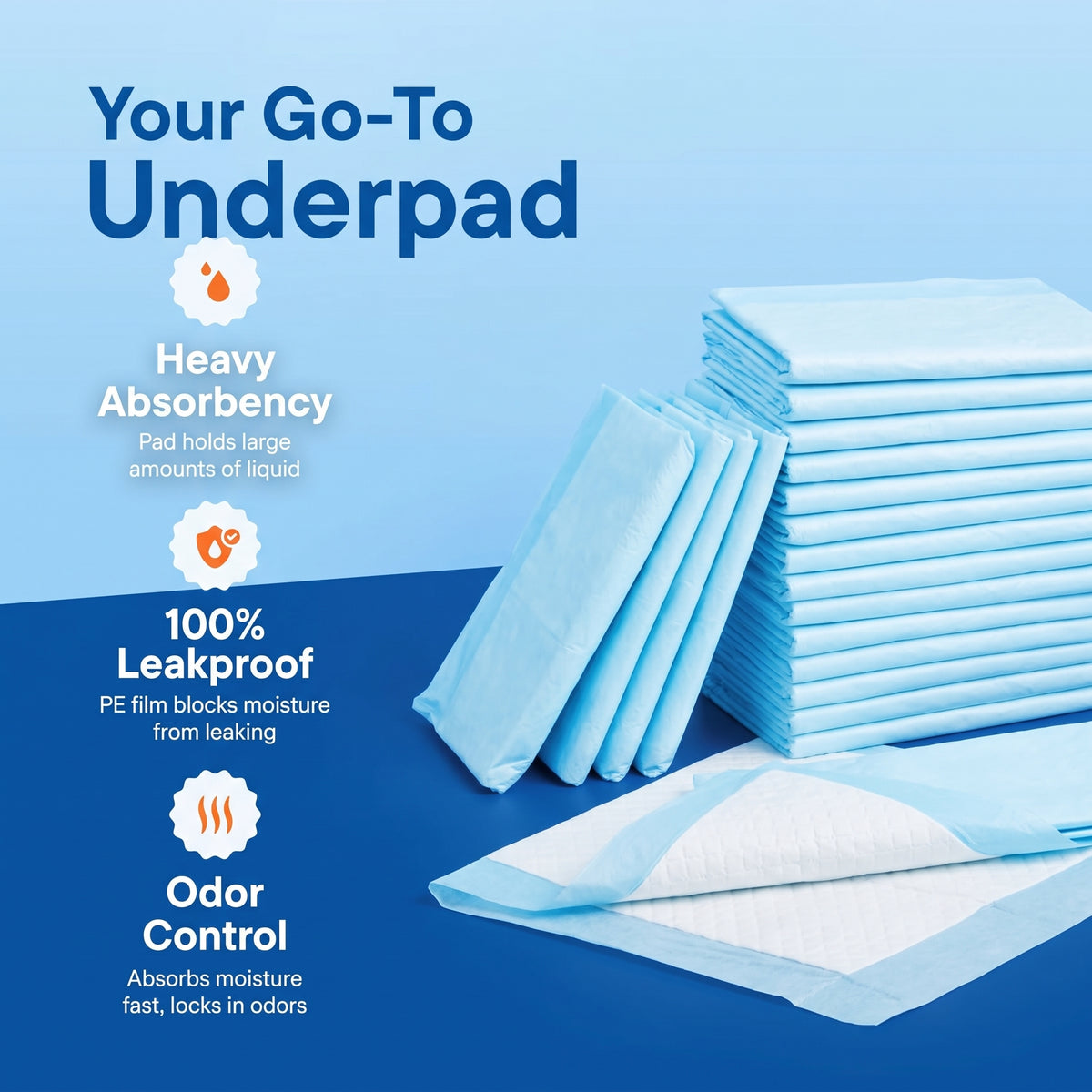 Disposable changing pads — absorbent pad detail