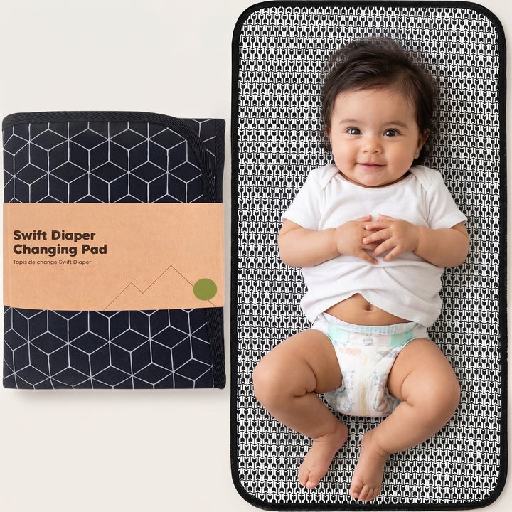 ELSVIN Portable Waterproof Changing Pad – Black Geo – main image