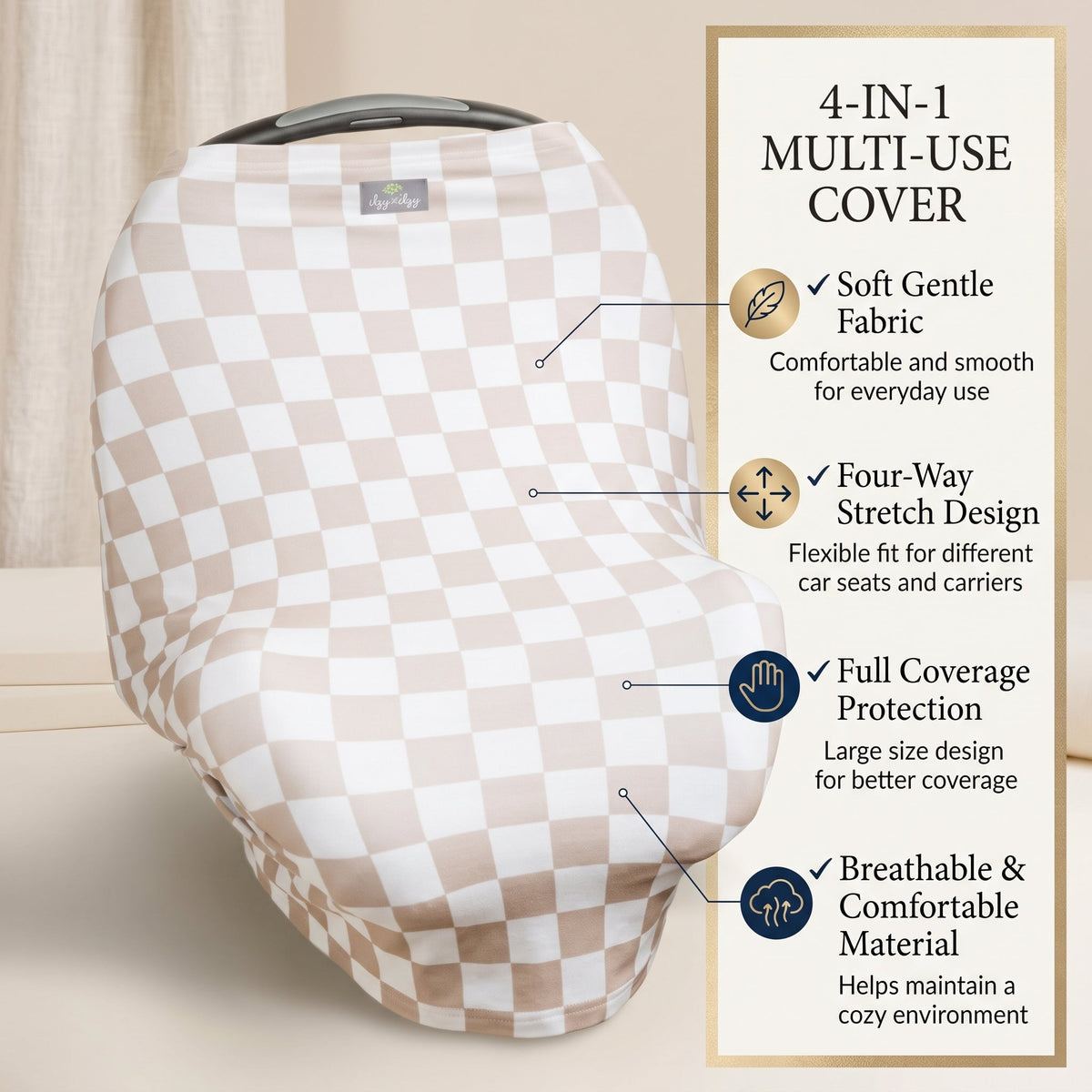 ELSVIN checkered nursing cover – product details and usage