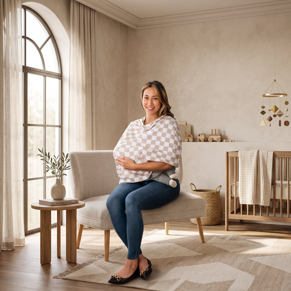 ELSVIN checkered nursing cover – product details and usage