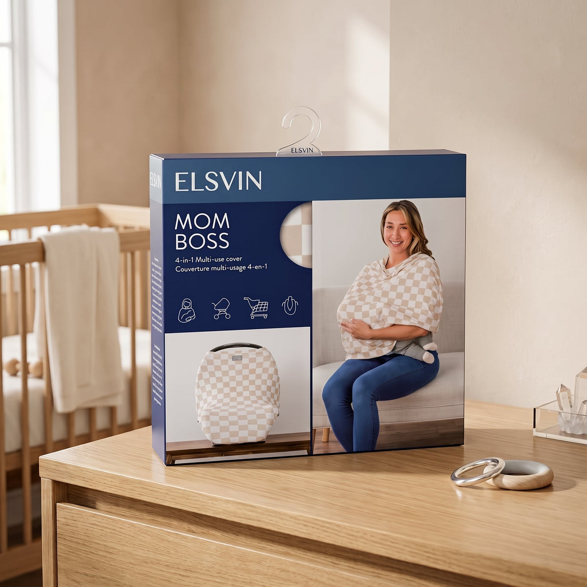 ELSVIN checkered nursing cover – product details and usage