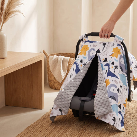 ELSVIN Peekaboo Infant Car Seat Cover – Polyester & Minky – detail 1