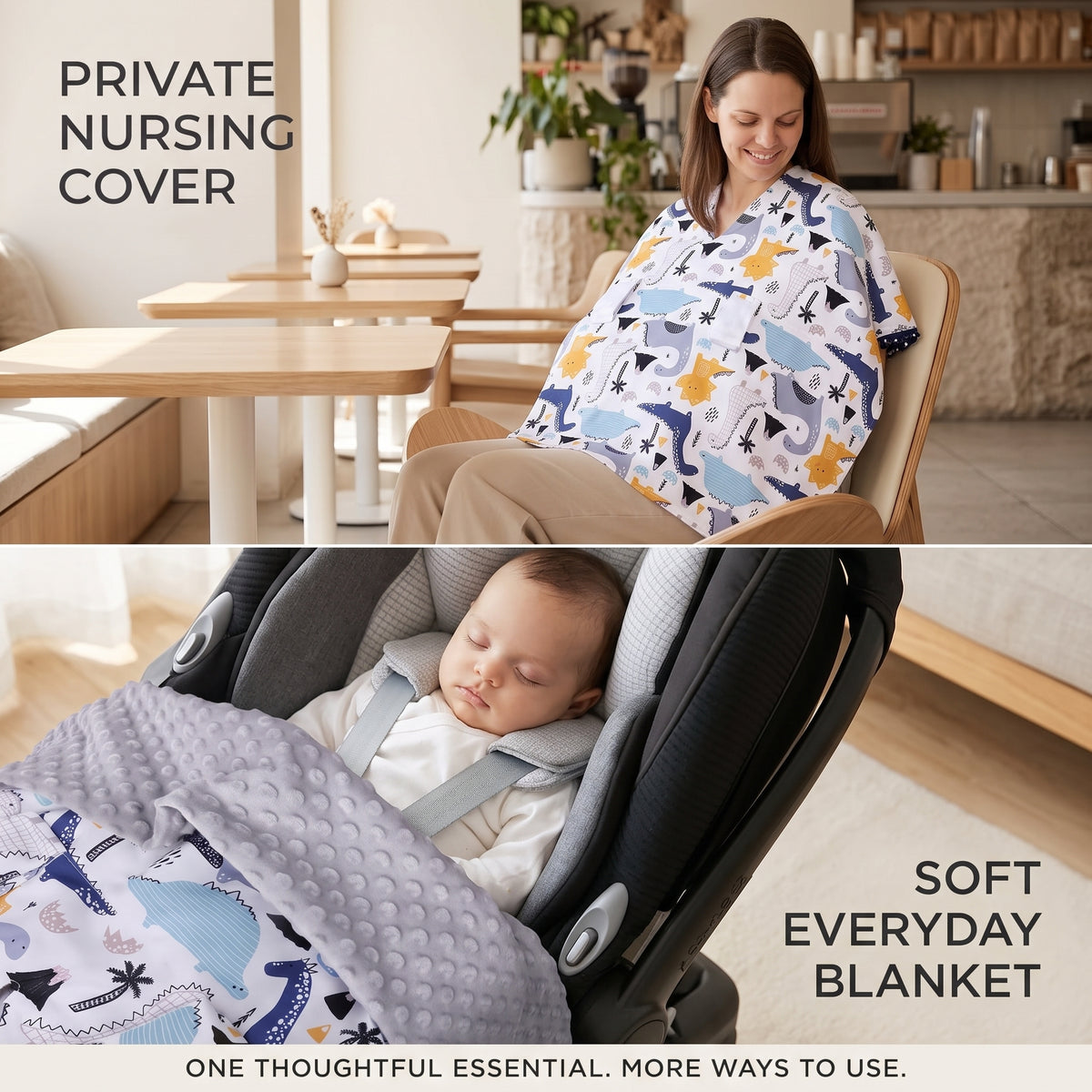 ELSVIN Peekaboo Infant Car Seat Cover – Polyester & Minky – detail 3