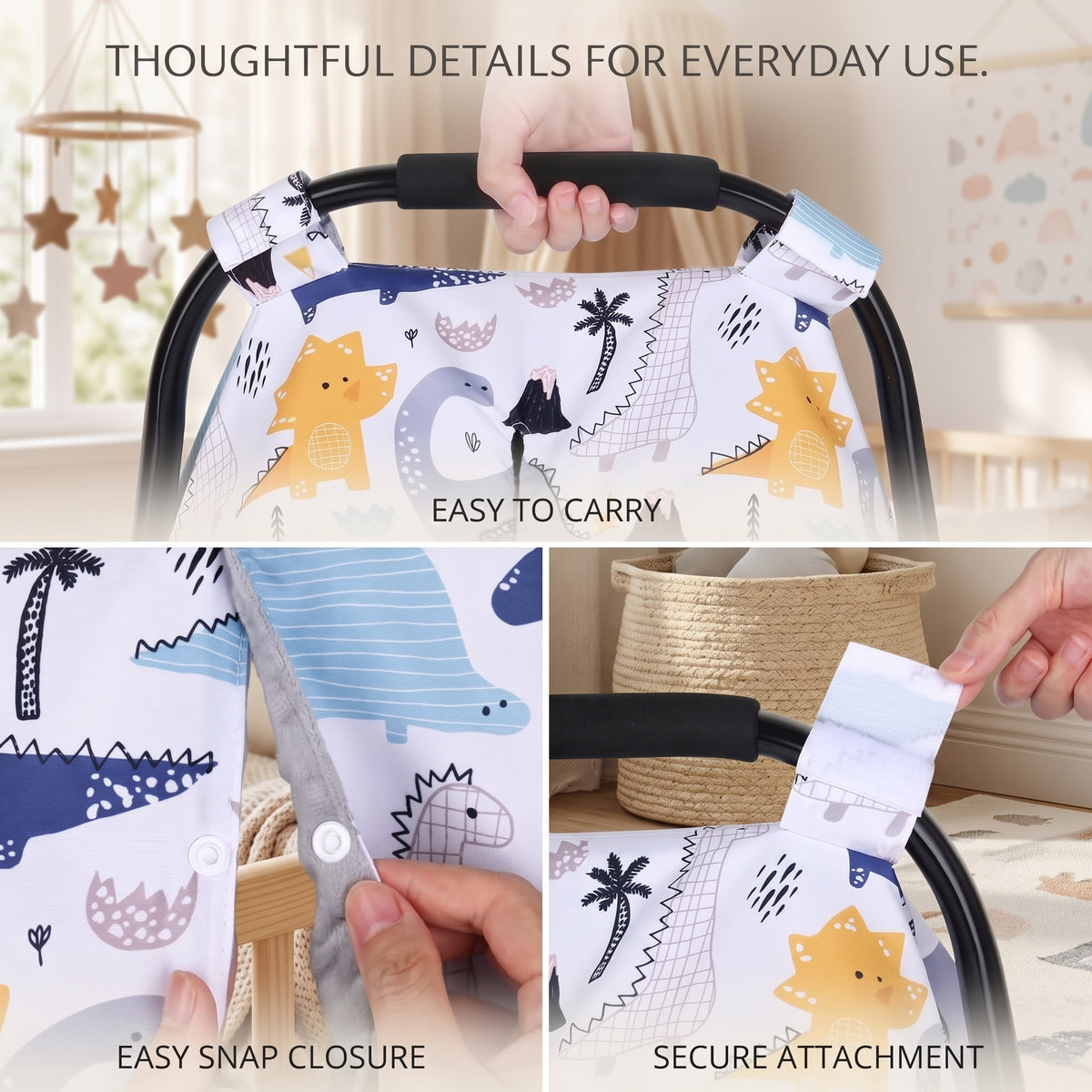 ELSVIN Peekaboo Infant Car Seat Cover – Polyester & Minky – detail 4