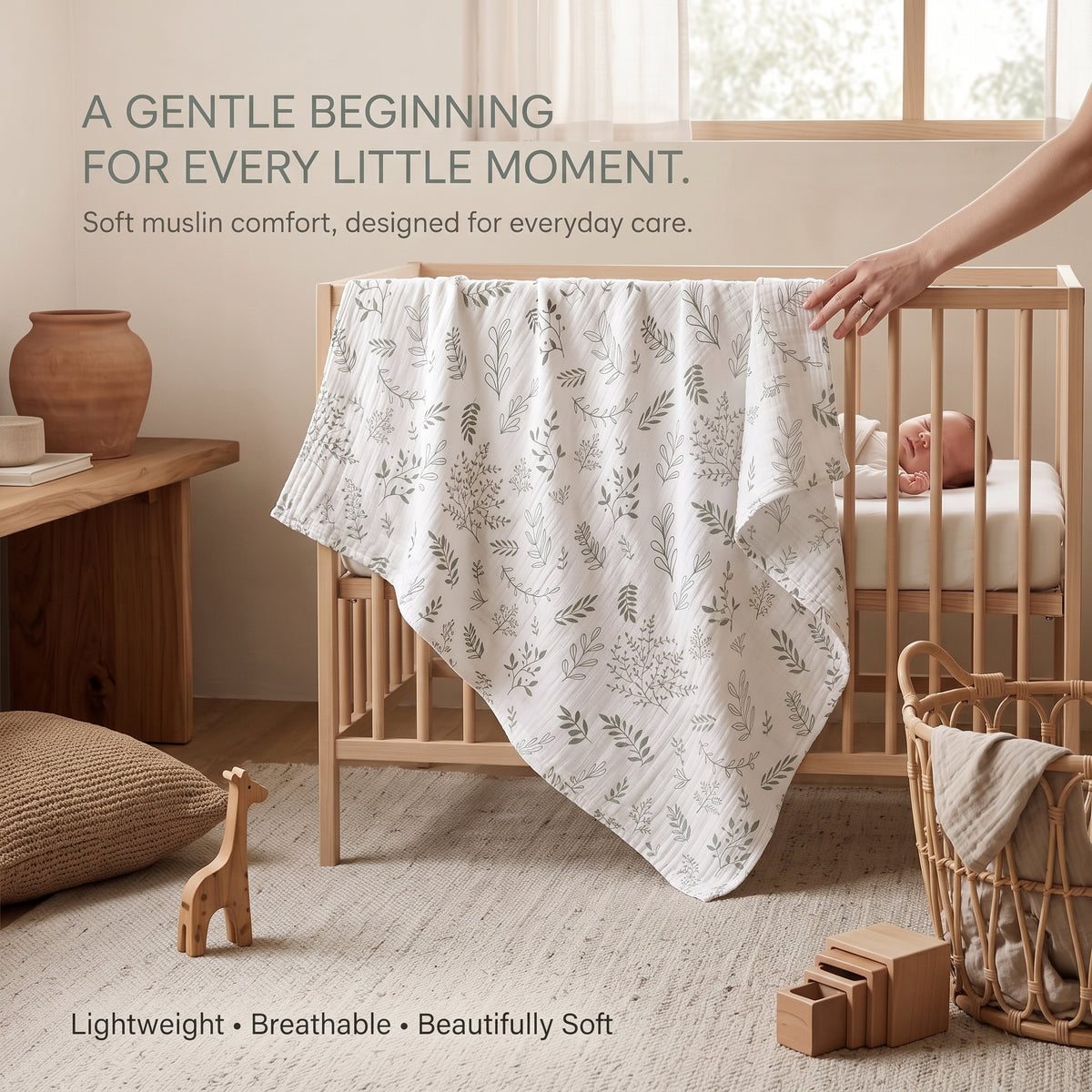 ELSVIN Muslin Swaddle Blankets – 3 Pack, 38 × 40 Inches – detail 6