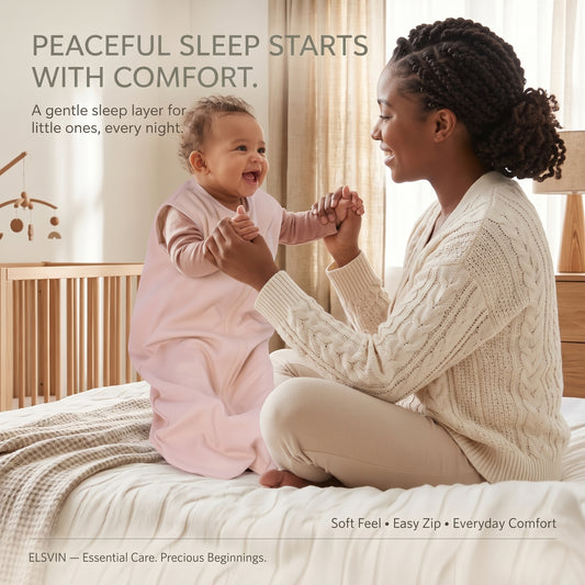 ELSVIN Cotton Baby Sleep Sacks – 3 Pack, 0–6 Months, 0.5 TOG – detail 1